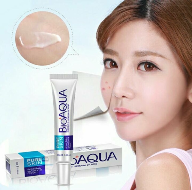 Kem Ngừa Mụn Pure Skin Bioaqua Viêm, Mẩn Đỏ, Sưng Tấy, Mờ Sẹo, Thâm Mụn, Thu Nhỏ Lỗ Chân Lông, Kiểm Sát Dầu Chính Hãng