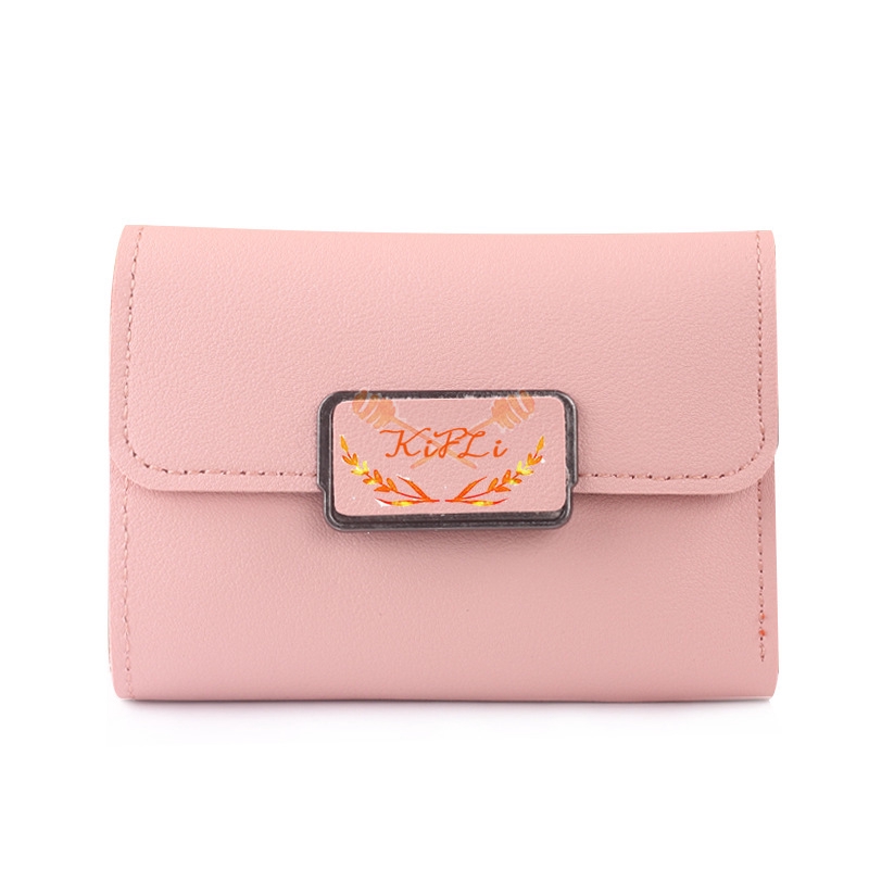 COD Women's Short Wallet Print Solid Color Female \ Student Wallet \ Premium Leather Purse