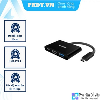 Bộ chuyển USB-C3.1 Hub Energizer HC303CV USBA/USB-C/HDMI [CHÍNH HÃNG PHÂN PHỐI]