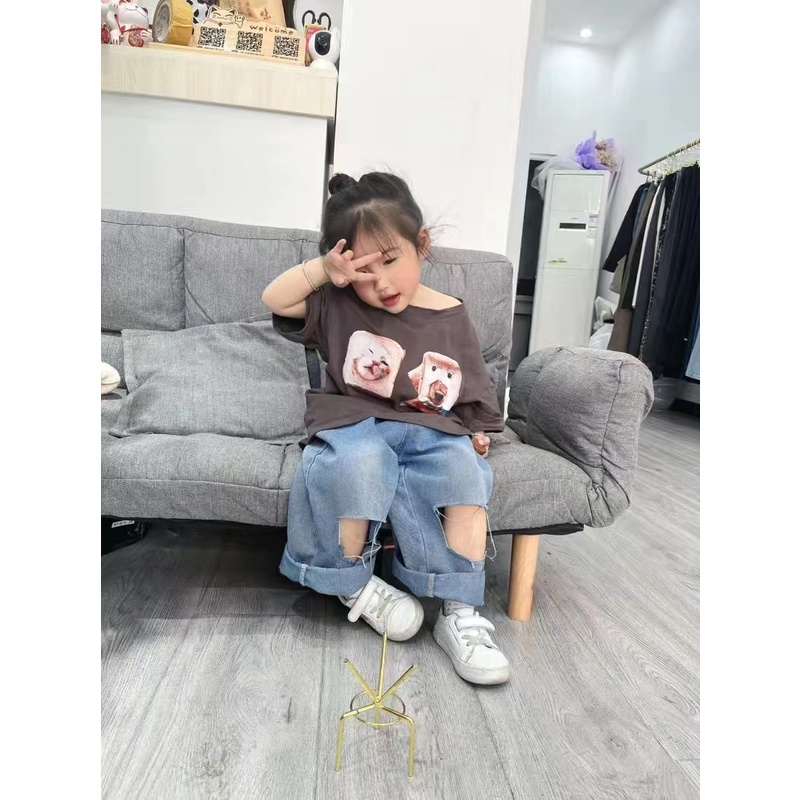 Quần Jean Rách Cá Tính Hợp Thời Trang Cho Bé Trai