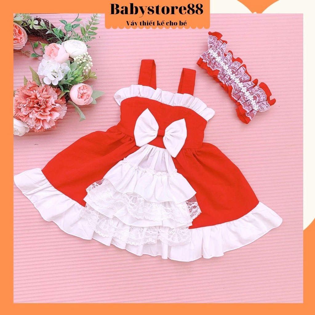 Đầm cho bé gái sơ sinh, 0,1,2,3,4,5,6,7,8 tuổi Babystore88, Váy bé gái công chúa hàng thiết kế V34