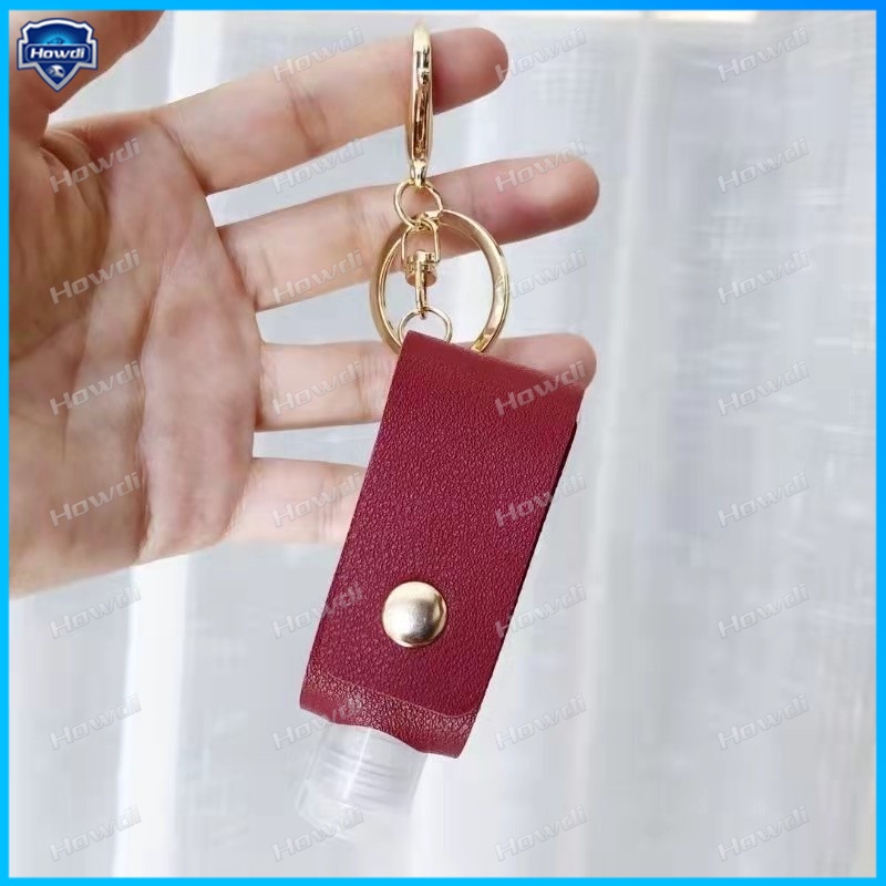 Móc Khóa Chai Nước Rửa Tay Bằng Da Dạng Xịt Tiện Dụng