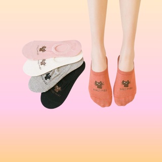 Tất Lười Nữ, Tất Hài Nữ Hình Mèo Miu Miu Cổ Ngắn Phong Cách Vintage, M97