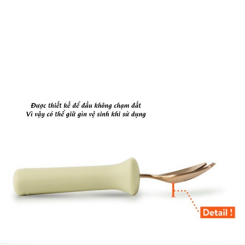 Bộ thìa dĩa -thìa dĩa silicone  hoàng gia  Modui Bluemama cho bé