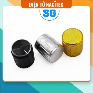 Núm chiết áp nhôm trục răng 6mm màu vàng