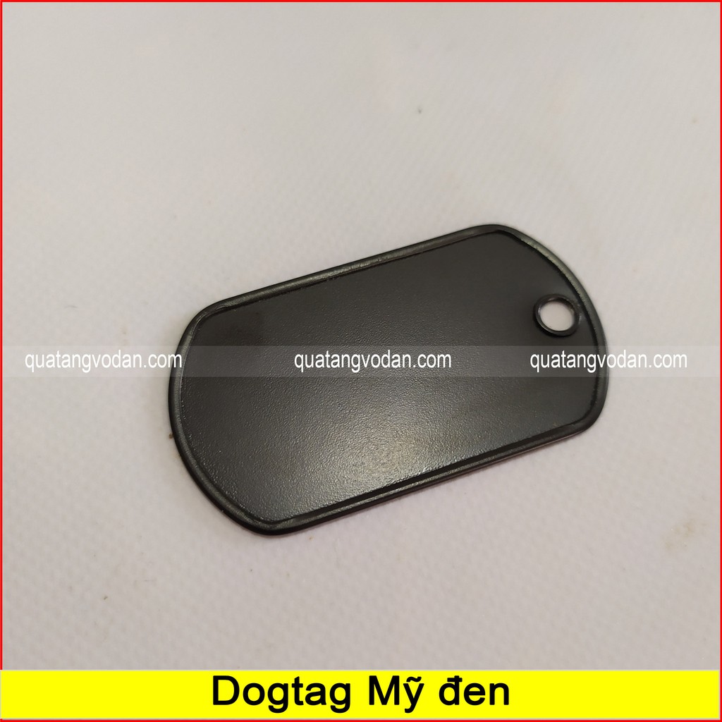 Mặt thẻ bài dogtag Mỹ (đen)