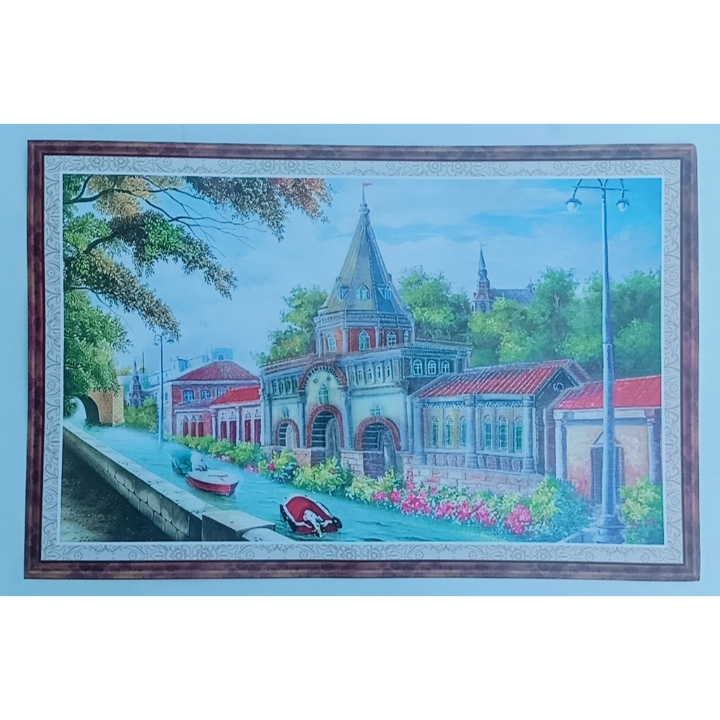 Tranh 3D Dán tường nổi họa tiết phong cảnh hữu tình KT: Tranh 40x60cm giá 38000₫