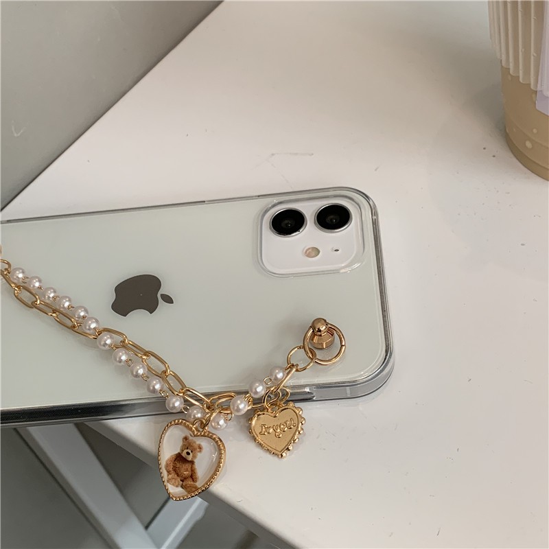 Ốp Điện Thoại Hình Gấu Vàng Kèm Dây Đeo Tay Cho Iphone 12 11 Pro Xs Max Xr 7 8 Plus Se2 | BigBuy360 - bigbuy360.vn