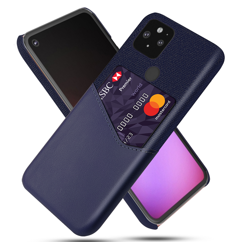 Ốp điện thoại bọc da mỏng có ngăn đựng thẻ phong cách doanh nhân chống sốc sang trọng cho Google Pixel 4a 5G