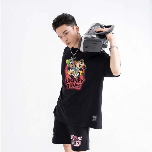 Áo Thun BOO Unisex Dáng Oversize Vải Cotton Cao Cấp Graphic Looney Tunes