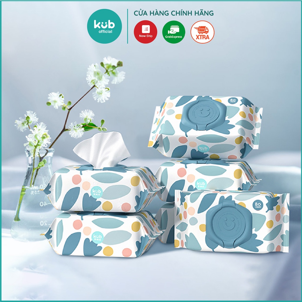 Khăn Ướt Cao Cấp KUB, An Toàn Cho Bé (Bịch 80 Miếng)