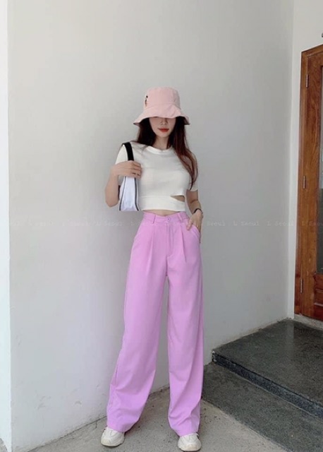 QUẦN ỐNG RỘNG SANG CHẢNH VỀ 2 MÀU TÍM XANH. HÀNG SIÊU XINH SIÊU ĐẸP. HÀNG BAO ĐẸP BAO CHUẨN BAO SỊN.