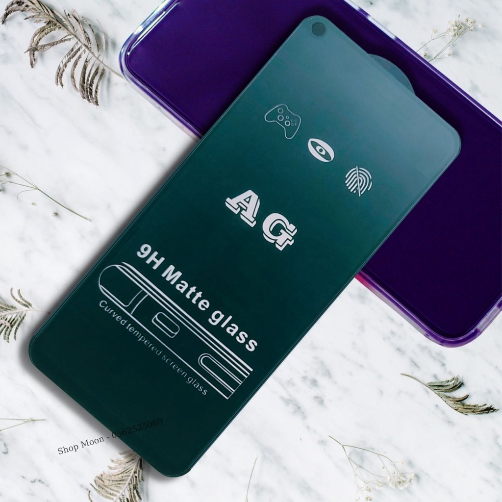 Kính Cường Lực Chống vân tay Realme 5/ 5s/ 5i/ 5pro/6/6i/7/ Narzo 30A - Dán Full màn hình - AG Nhám phủ Nano