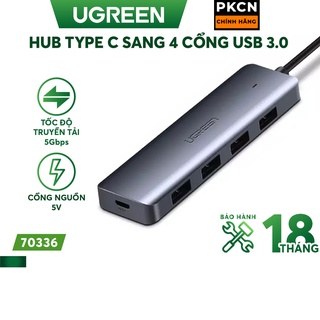 HUB Ugreen Bộ chia cổng Tyce C sang 4 cổng USB 3.0 nguồn 5V mở rộng cho máy tính