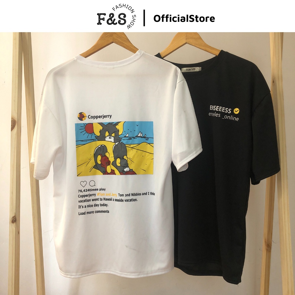 Áo thun tay lỡ unisex form rộng COOPER- Áo phông F&S nam nữ, cặp đôi phong cách hàn quốc