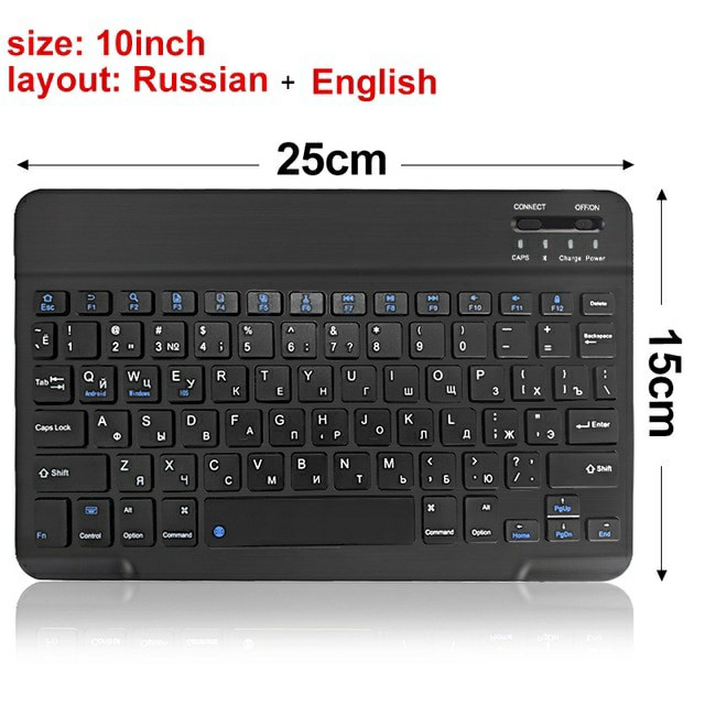 Bàn phím không dây Bluetooth mini dùng được cho IOS Android Windows tặng đế dựng tablet, điện thoại