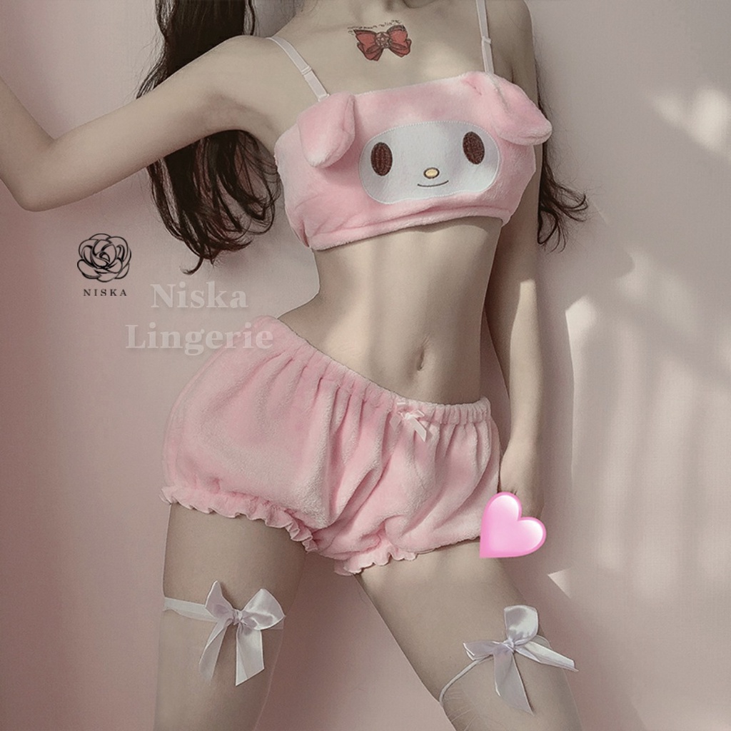 Bộ ngủ bông xinh xắn (có 3 màu) - Mã B122