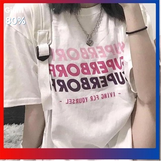 Áo thun nữ nam from rộng pink unisex