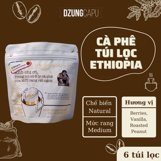 Gói 6 túi lọc cà phê Ethiopia thơm ngon - Cà phê DzungCapu