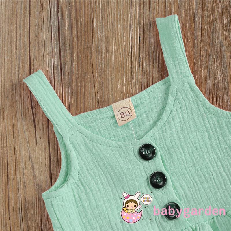 Bộ Áo Trễ Vai Màu Trơn + Quần Short Cho Bé Gái