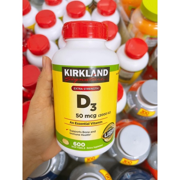 🍀Viên uống Vitamin D3 Extra Strength Kirkland Signature 50mcg 600 viên của Mỹ