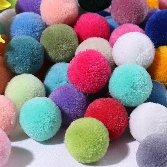 Set 50 Quả Cầu Lông Xù 1.5cm Nhiều Màu Sắc Dùng Để Làm Đồ Thủ Công Đa Năng