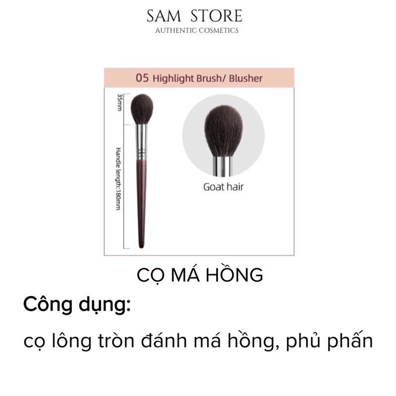 Sét cọ lông tròn đánh má hồng, mắt, môi dùng trong make up chuyên nghiệp và make up cá nhân