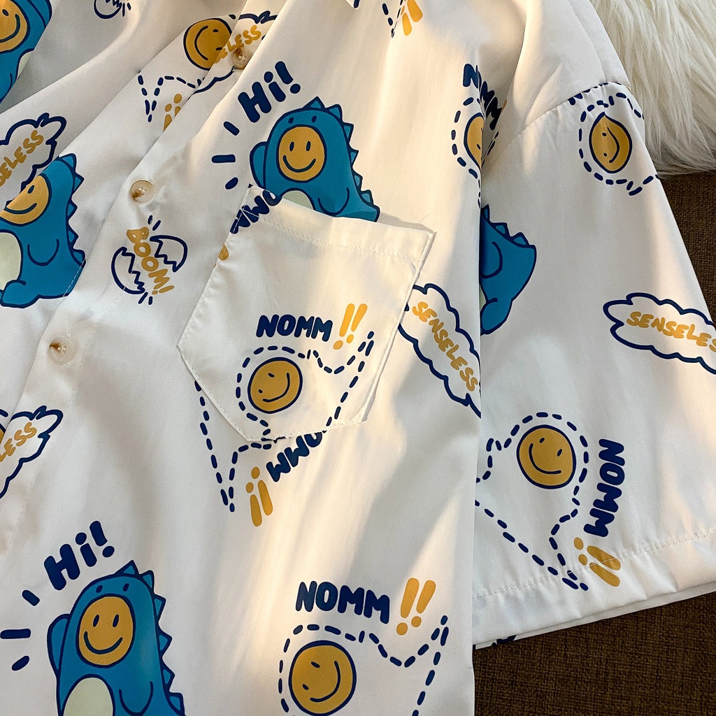 Áo Thun Tay Ngắn In Hình Khủng Long Thời Trang Hàn Quốc Dành Cho Nữ