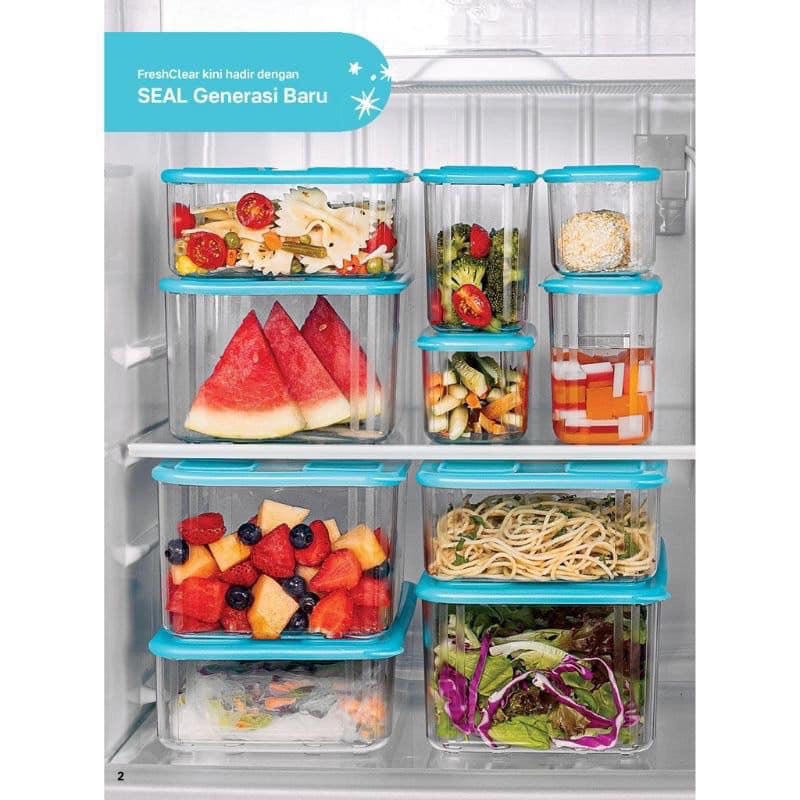 Set 5 hộp trữ mát màu trong Tupperware Fresh Clear có thể dùng cả trong lò vi sóng - Chính hãng Tupperware tại Việt Nam