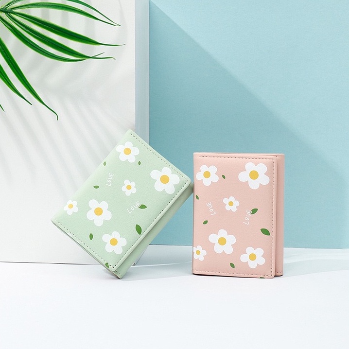 Faya - Ví ngắn cầm tay pastel họa tiết hoa dễ thương V164
