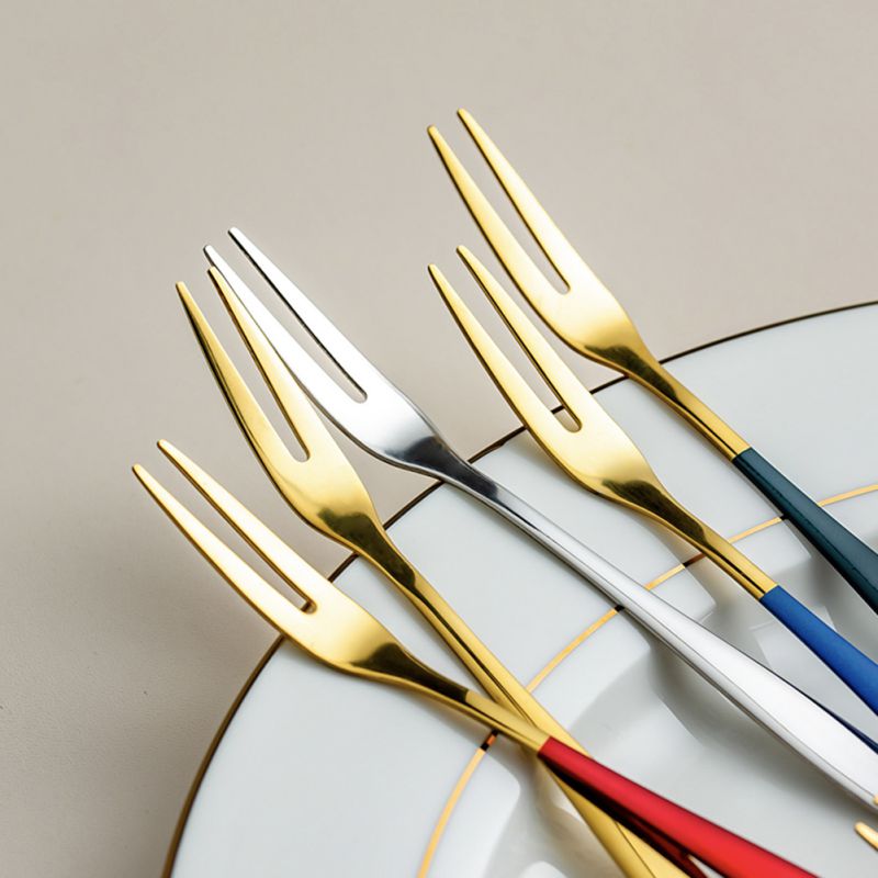 Set 5 Nĩa Ăn Trái Cây Bằng Thép Không Gỉ