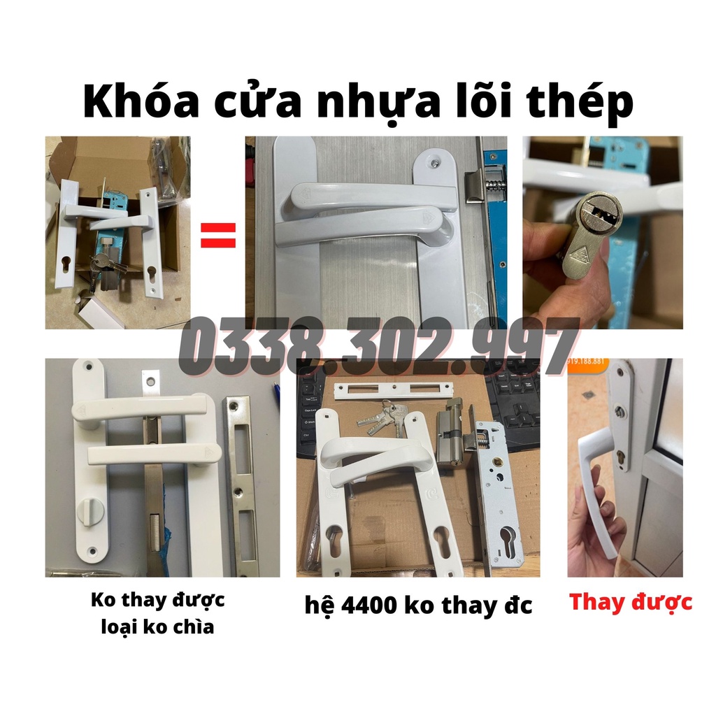 Khoá tay gạt cửa nhôm CHUGN lắp hệ việt pháp 4400,cửa nhôm hệ 700 , nhôm cỏ loại củ khoá nặng