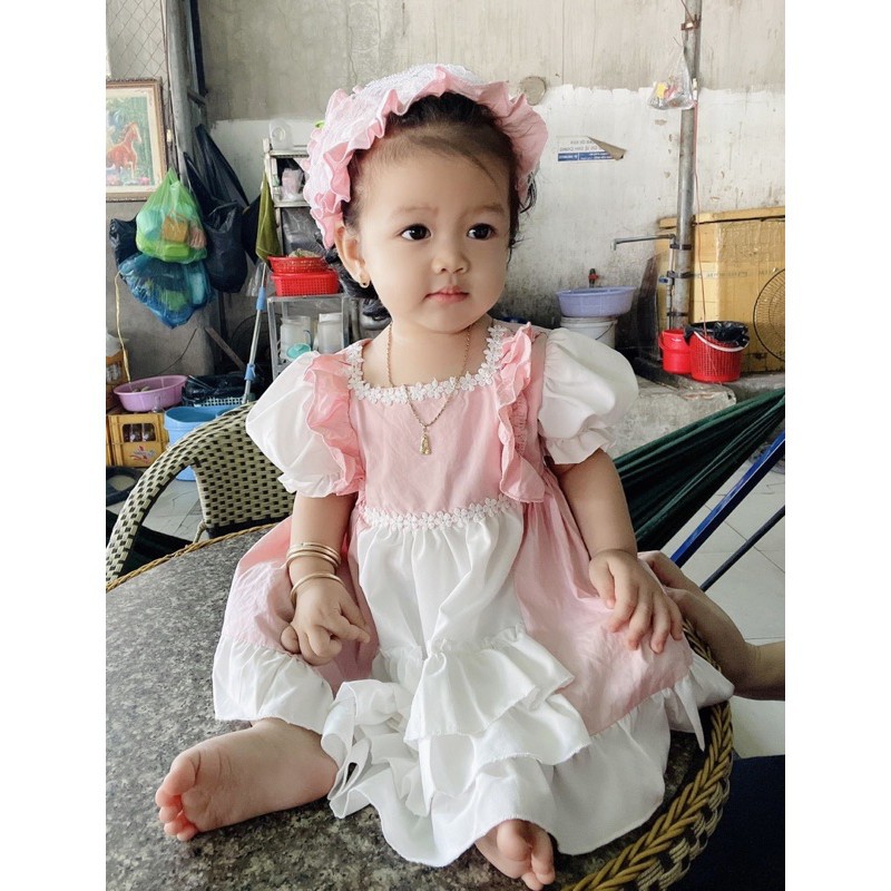 Váy bé gái sơ sinh 1 2 3 4 5 6 7 8 tuổi Babystore88, Đầm lolita công chúa bé gái hàng thiết kế V29