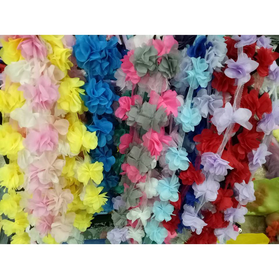 Hoa Voan Nhiều Màu Gắn Váy Tutu - Hoa trang trí váy