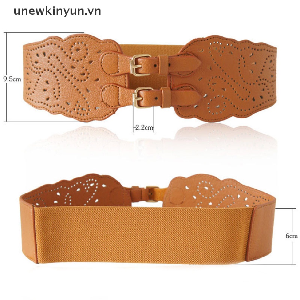 Thắt Lưng Bản Rộng Co Giãn Phối Hai Khóa Thời Trang Cho Nữ