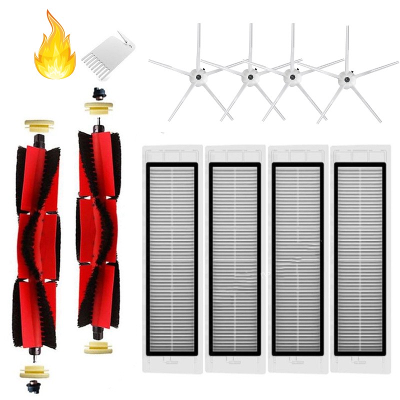 Set 11 Bàn Chải Thay Thế Cho Máy Hút Bụi Xiaomi Roborock S5 Max S50 S51 S55 S6 S6