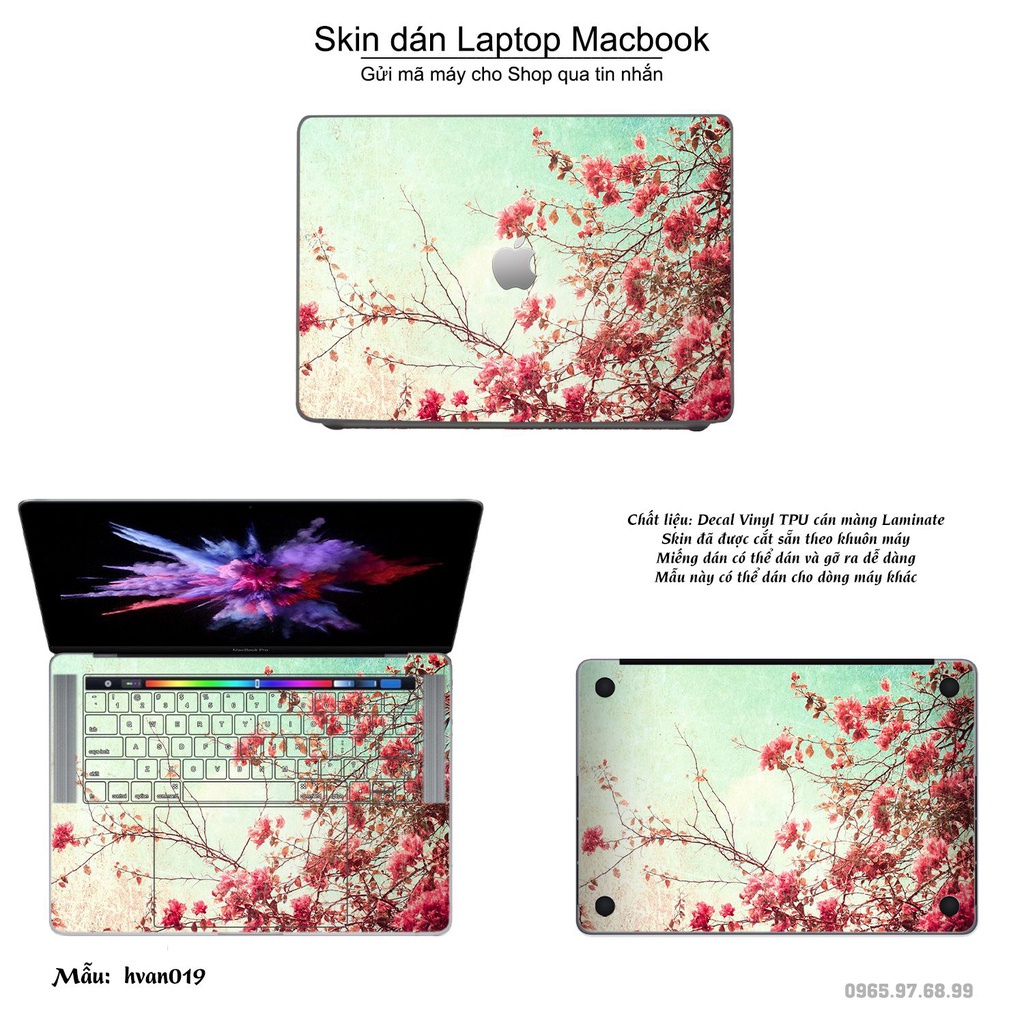 Skin dán Macbook mẫu Hoa văn (đã cắt sẵn, inbox mã máy cho shop)