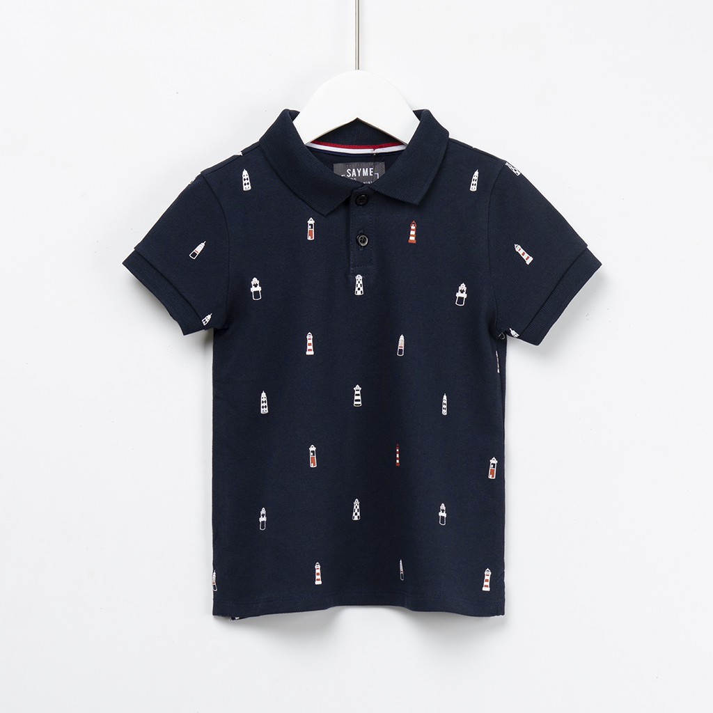 Áo polo bé trai SAYME áo thun có cổ họa tiết vải lacoste mềm mịn co giãn 4 chiều cho bé 10-19kg BCPO0002