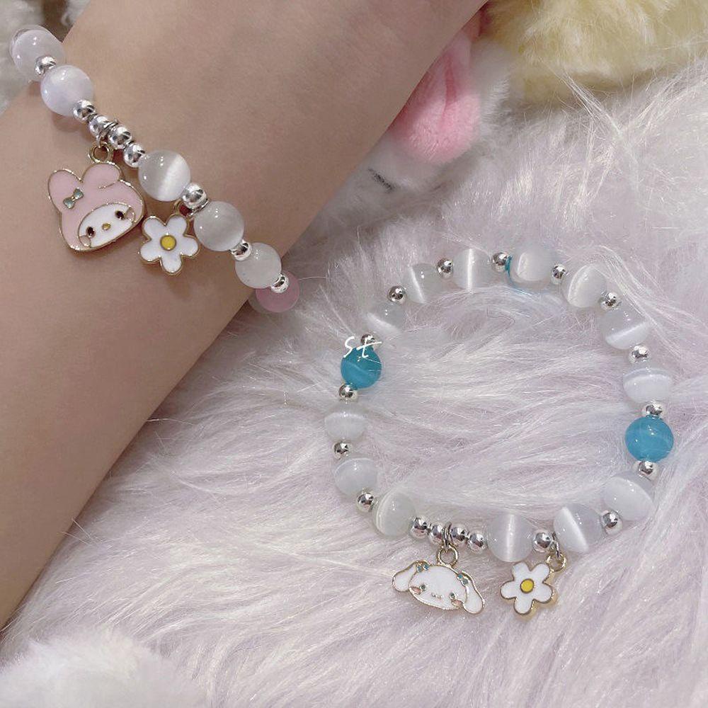 Vòng Tay Chuỗi Hạt Đá Opal Cho Nữ|Vòng Tay Hoạt Hình My Melody Dễ Thương Cho Nữ