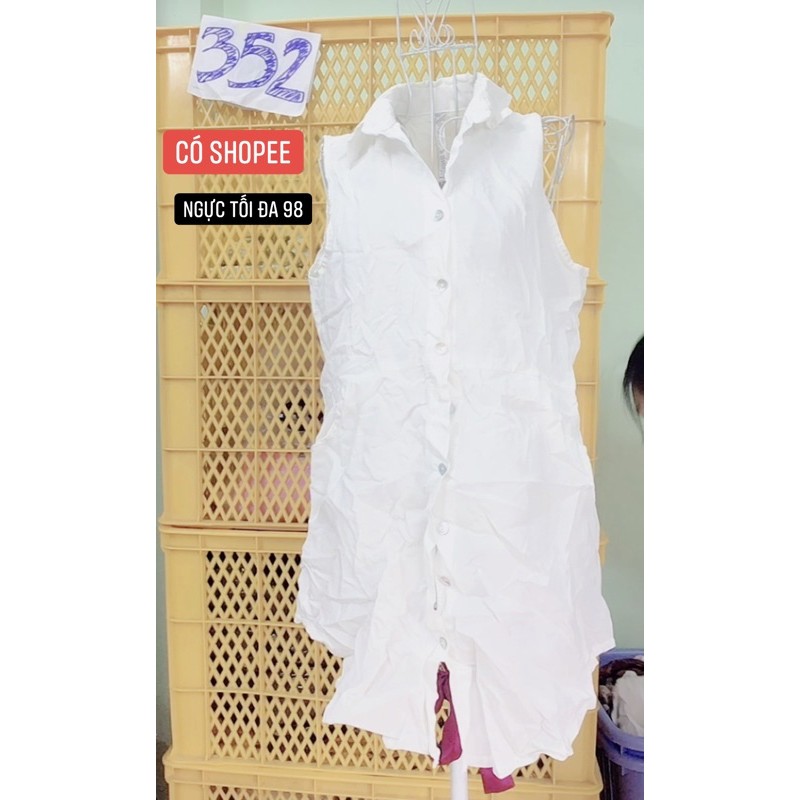 áo somi trắng cộc tay dáng dài.s352