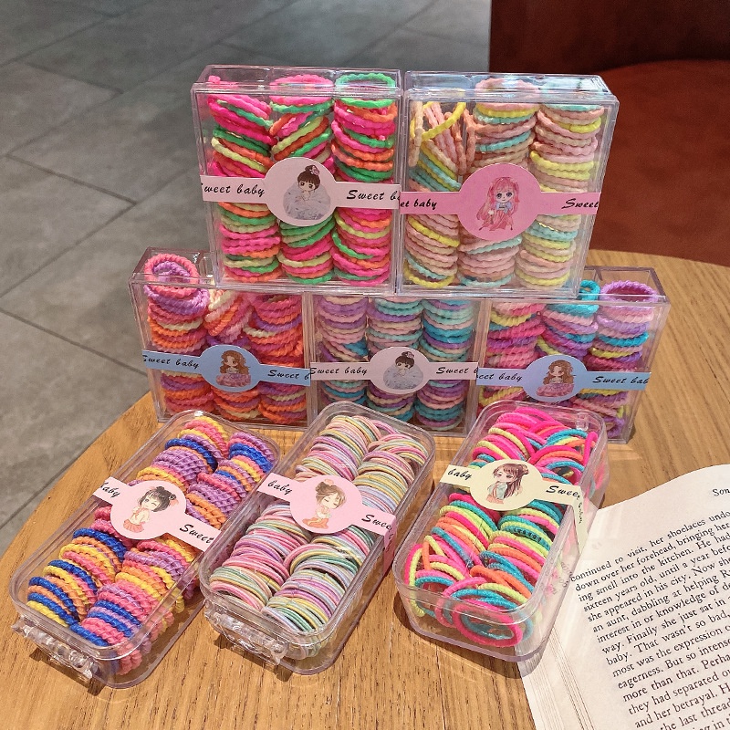 Dây Thun Cột Tóc Đuôi Ngựa Cỡ Nhỏ Đơn Giản Dành Cho Trẻ Em