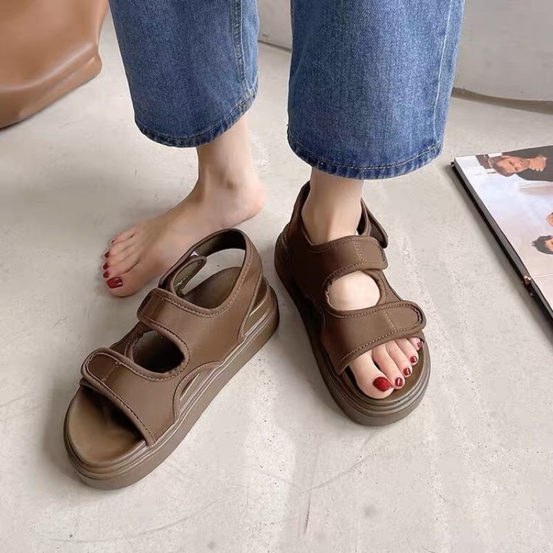 Sandal nữ đế cao bằng quai dán 4 màu đơn giản dễ phối đồ phong cách ulzzang trẻ trung năng động M03