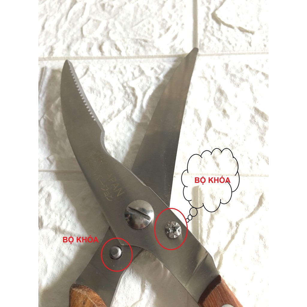 Kéo cắt Xương đa năng (Xương gà, vịt...), thép không gỉ. Dài 25cm. Kéo trợ lực và đặt biệt có khóa