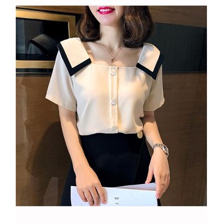 ÁO CỔ SEN PHỐI MÀU DỄ THƯƠNG💖FREESHIP💖