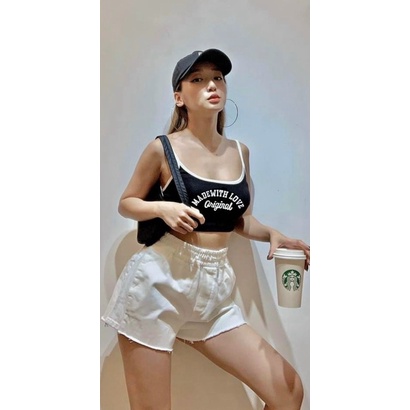 ÁO 2 DÂY VIỀN CHỮ BÉ DÁNG NGẮN SEXY MS70173