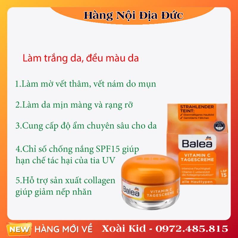 [Mẫu mới nhất] Kem dưỡng trắng da Balea Vitamin C ban ngày của Đức