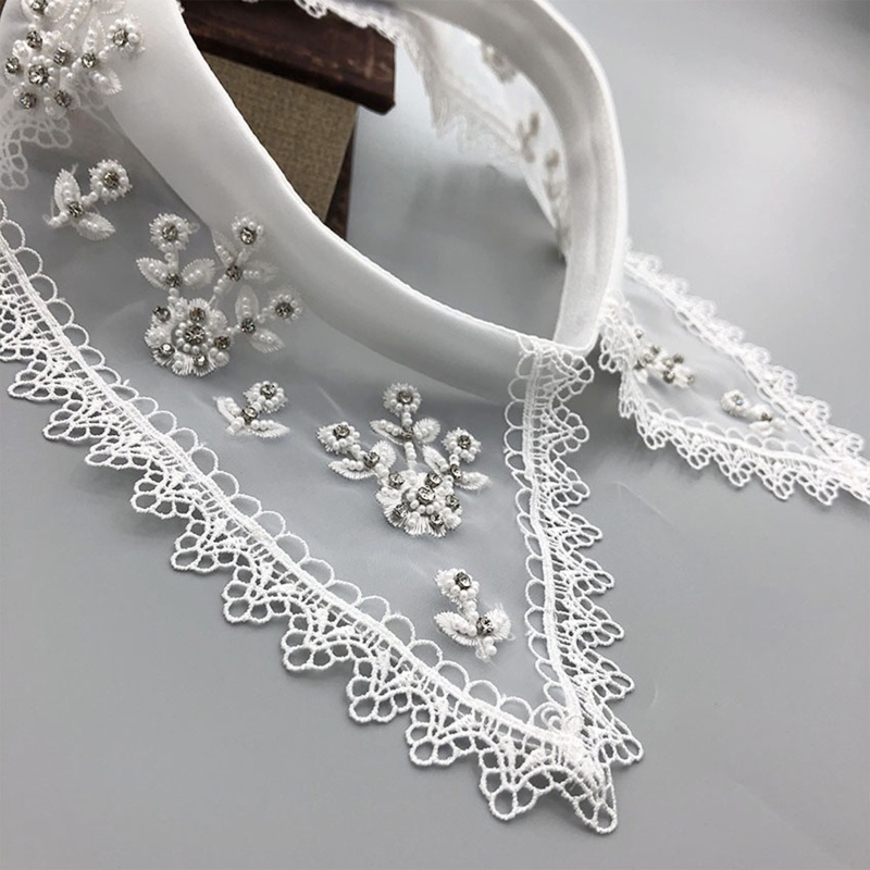 Cổ Áo Rời Giả Hai Lớp Họa Tiết Hoa Thời Trang Hàn Quốc Cho Nữ