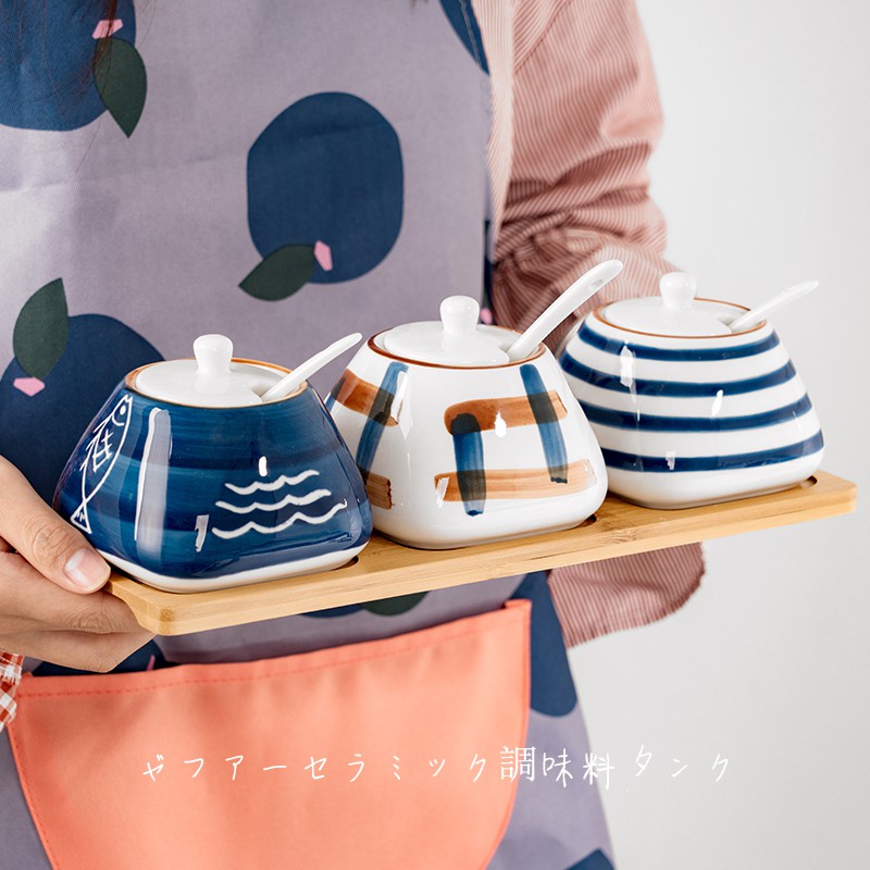 Hũ đựng gia vị gốm sứ CERAMIC tự nhiên phong cách NHẬT BẢN