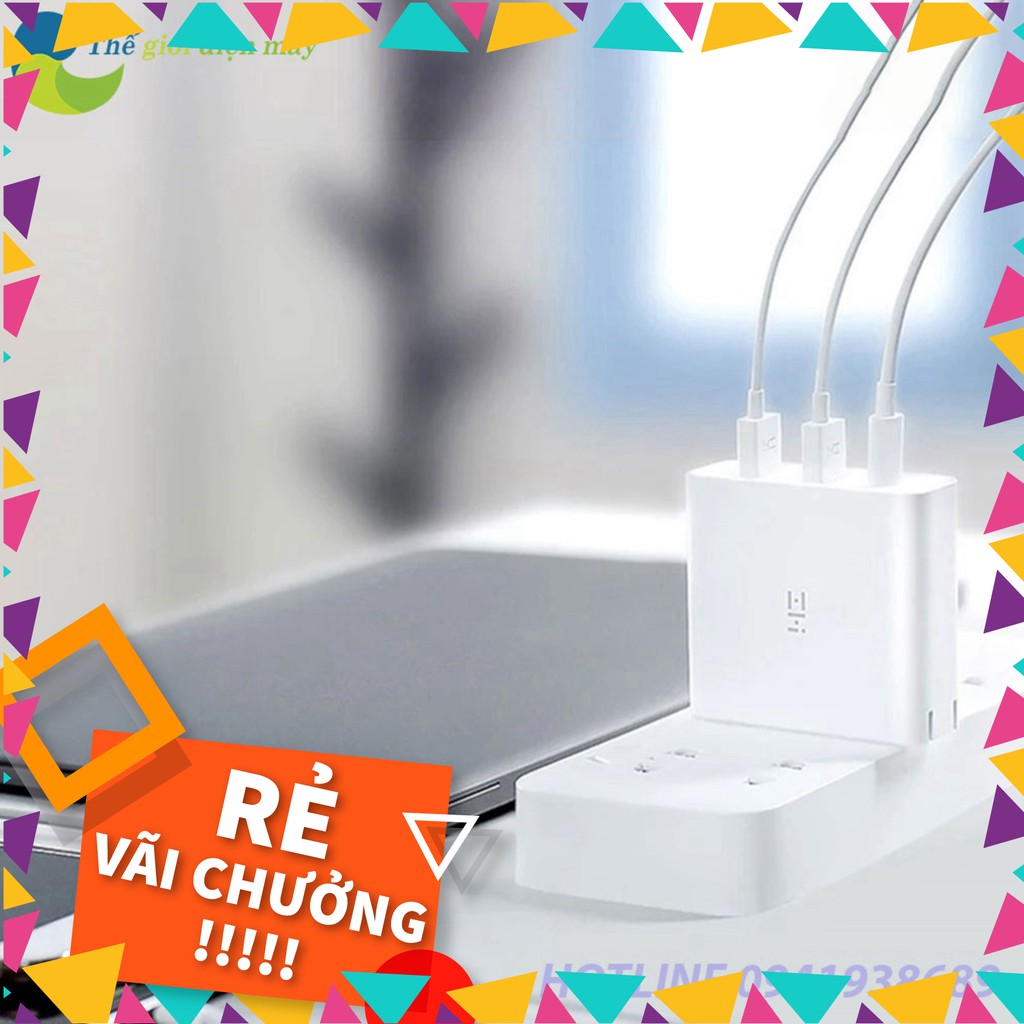 Củ sạc nhanh PD 65W Xiaomi ZMI HA832 2 cổng USB, 1 cổng Type C (hỗ trợ sạc laptop) - Bảo hành 1 tháng [SALE]