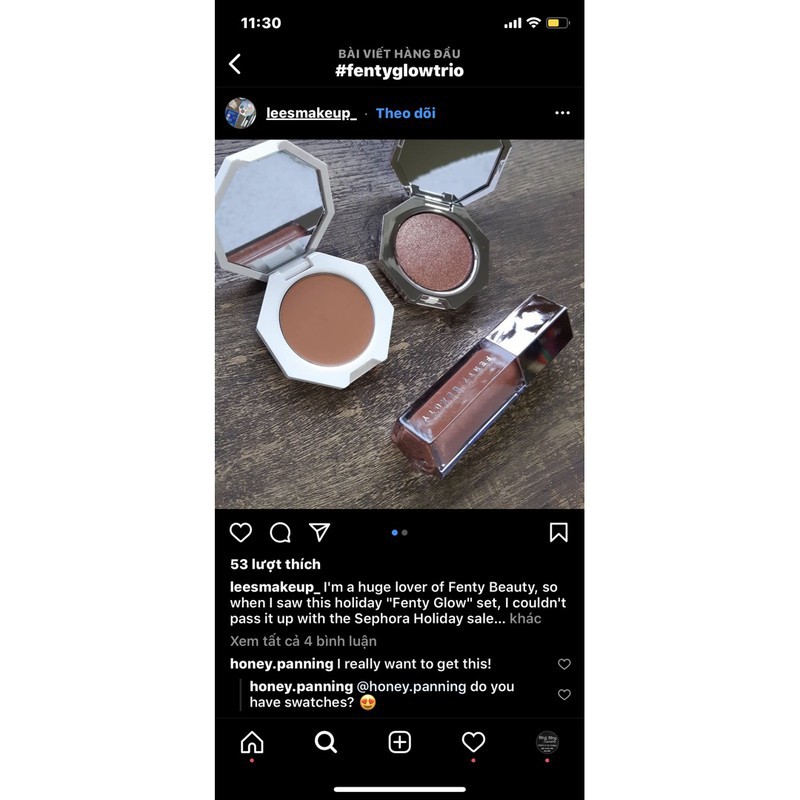 SET TẠO KHỐI, MÁ HỒNG, SON BÓNG FENTY BEAUTY GLOW TRIO FACE LIP & BODY SET [CÓ TÁCH SET] | BigBuy360 - bigbuy360.vn